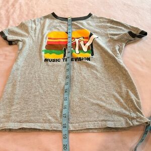 MTV Charcoal and Gray Crewneck tee shirt